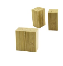 BAHARATLIK TUZLUK 4.5X5CM Y:9CM 2Parça MIKNATISLI İKİZ AHŞAP BAMBU  BAHARATLIK TUZLUK