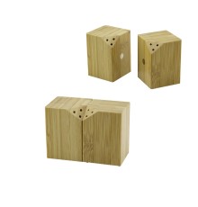 BAHARATLIK TUZLUK 5X5CM Y:7CM 2Parça MIKNATISLI İKİZ AHŞAP BAMBU BAHARATLIK TUZLUK