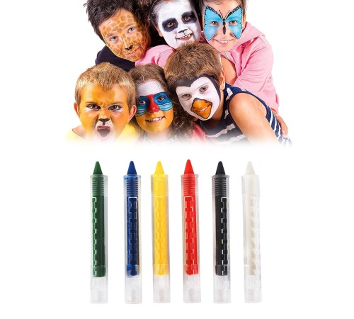Palyaço Yüz Boyama Seti Kalemli Makyaj Boyama Seti 6 Renk