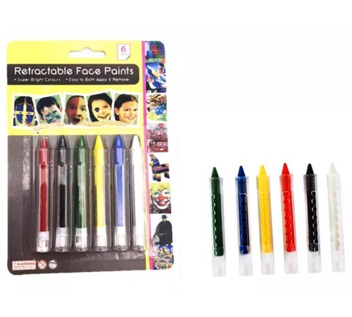 Palyaço Yüz Boyama Seti Kalemli Makyaj Boyama Seti 6 Renk