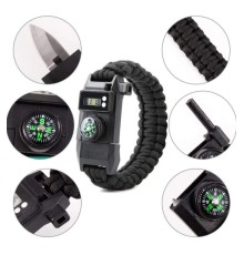 Paracord Dijital Saat Düdük Hayatta Kalma Kamp Bilekliği