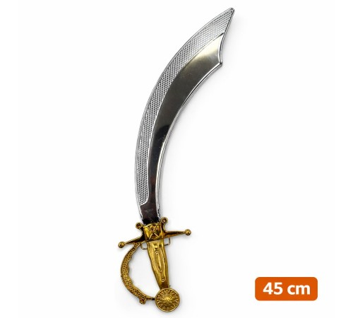 Parlak Metal Görünümlü Plastik Korsan Kılıcı 45 cm