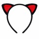Peluş Kedi Kulak Taç Kırmızı Siyah – Çocuk Parti & Kostüm Tacı