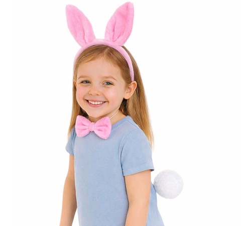 Pembe Full Tavşan Kulak Papyon Kuyruk 3'lü Parti Seti