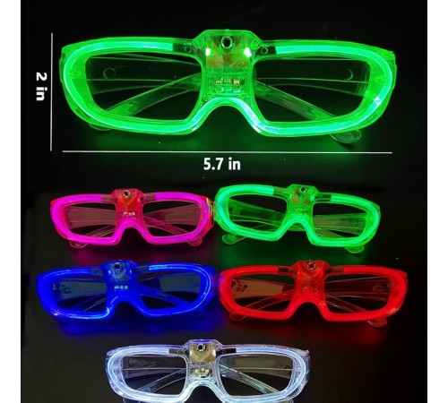 Pembe LED Işıklı Parti Gözlüğü 3 Modlu – Glow & Gece Eğlence Gözlüğü