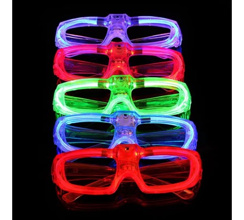 Pembe LED Işıklı Parti Gözlüğü 3 Modlu – Glow & Gece Eğlence Gözlüğü