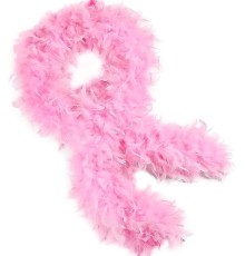 Pembe Renk Kabarık Kalın Otriş Boa Tüy 6 cm Genişlik 180-200 cm Uzunluk