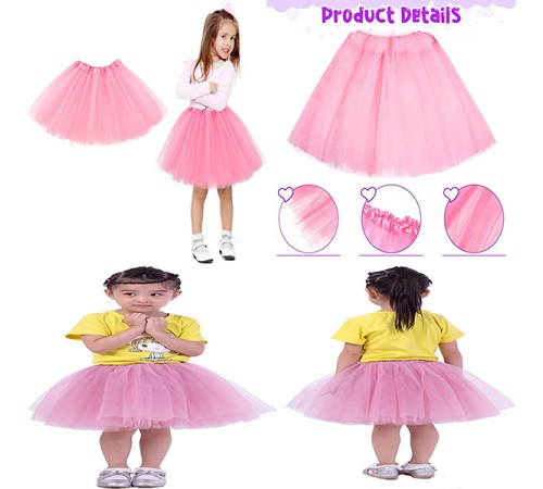 Pembe Renk Tütü Etek Bale Eteği Gösteri Eteği Çocuk Bebek Boy
