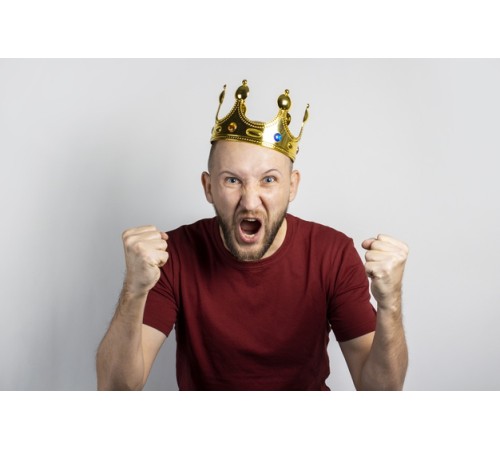 Plastik Kral Tacı Altın Renk Yetişkin Boy 55 cm