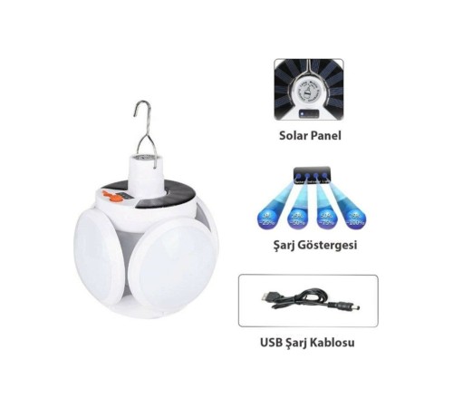 Polizei P-038 Solar Güneş Enerji Ve Usb Sarjli 5 Kanatlı