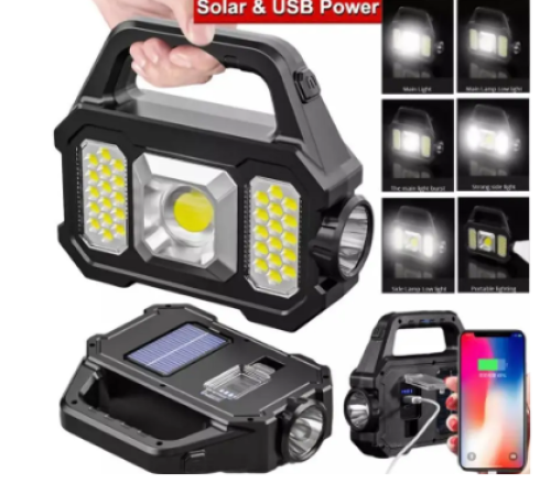 Polizei P-880A Solar Powerbanklı Şarjlı Taşınabilir Güçlü Fener