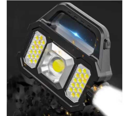 Polizei P-880A Solar Powerbanklı Şarjlı Taşınabilir Güçlü Fener