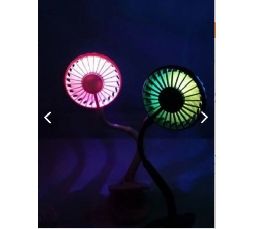 Portatif Işıklı Mini Klipsli Fan