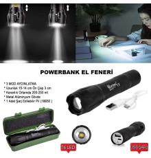 Powerbank Özellikli Uzun Menzilli EL Feneri Wt-039