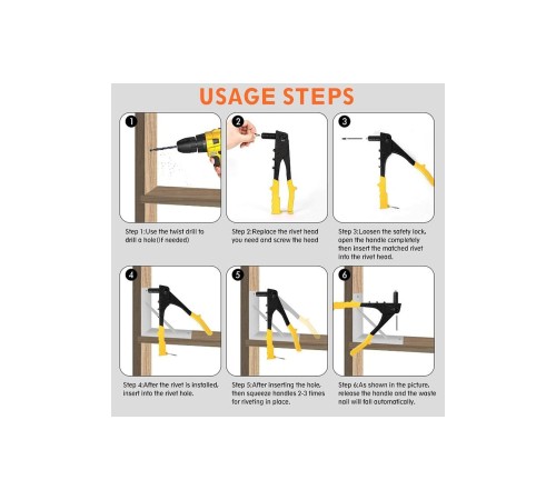 Profesyonel Perçin Tabancası Araç Koltuk Mobilya Perçin Hediyeli