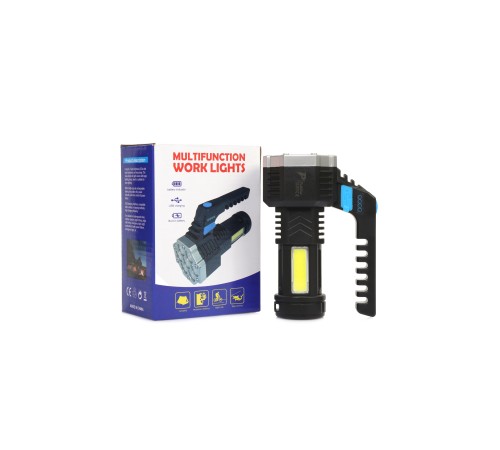PS-3879 USB Şarj Göstergeli Şarj Edilebilir 7*XPE +COB Led El Feneri
