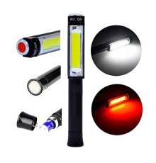 PS-Q5 Pilli Mıknatıslı COB LED Çalışma Tamir Kırmızı Işık El Feneri