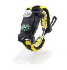 Pusula,Fenerli Yüksek Desibel Düdüklü Hayatta Kalma Kamp Bilekliği - SARI