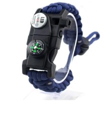 Pusula,Fenerli Yüksek Desibel Düdüklü Hayatta Kalma Kamp Bilekliği - MAVİ