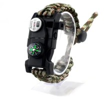 Pusula,Fenerli Yüksek Desibel Düdüklü Hayatta Kalma Kamp Bilekliği - AÇIK YEŞİL