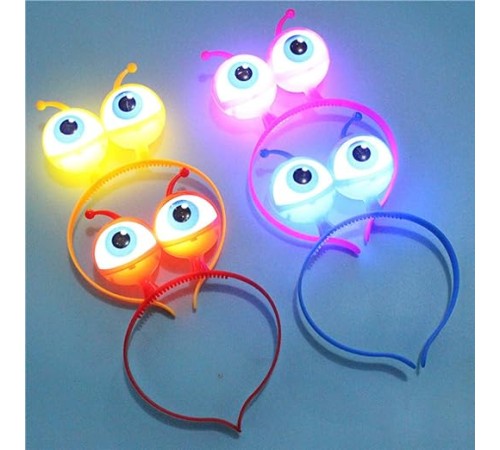 Rengarenk 3 Farklı Fonksiyonda Yanan Led Işıklı Uzaylı Göz Taç 1 Adet 18x12 cm