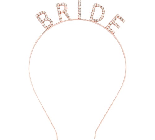 Rose Gold Renk Bekarlığa Veda Kristal Taş Bride Tacı İthal 16x10 cm