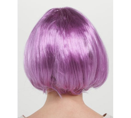 Rose Pembe Renk Düz Kesim Küt Parti Peruğu Kısa Takma Saç