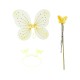 Sarı Kelebek Erkek-Kız Seti – 50 cm Kelebek Kanadı, Taç ve Asa