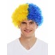 Sarı Lacivert Kıvırcık Afro Bonus Peruk Taraftar Bonus Saç