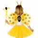 Sarı Renk Arı Kanadı Kostüm Seti (Tütü, Kanat, Taç, Asa)