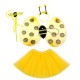 Sarı Renk Arı Kanadı Kostüm Seti (Tütü, Kanat, Taç, Asa)