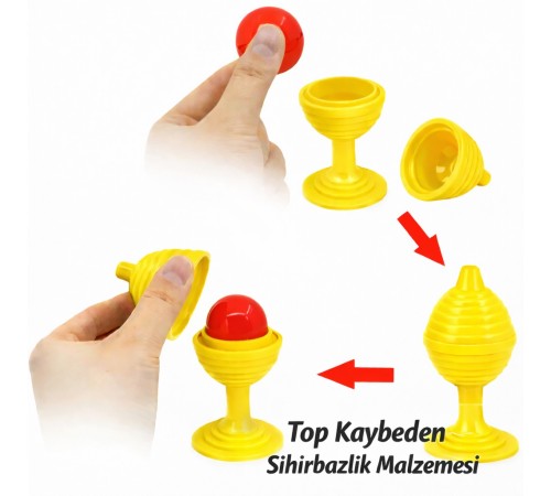Sarı Renk Sihirli Kupa Top Kaybetme Oyunu 7 cm