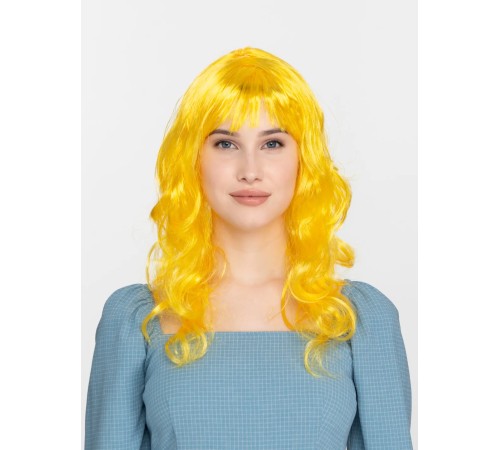 Sarı Renk Uzun Dalgalı Parti Peruğu
