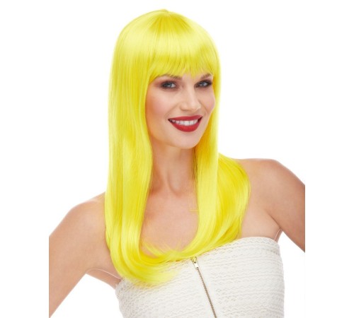 Sarı Renk Uzun Düz Parti Peruğu