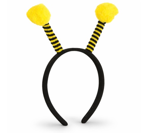 Sarı Siyah Arı Antenli Taç - Çocuk Arı Tacı Mega Ponponlu