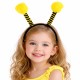Sarı Siyah Arı Antenli Taç - Çocuk Arı Tacı Mega Ponponlu