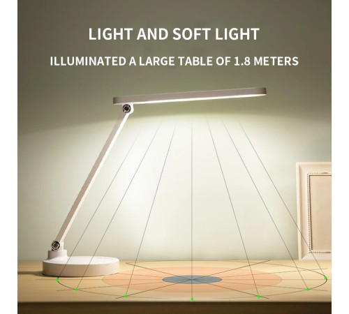 Şarjlı 40 Led Çalışma Okuma Işığı Kademeli Masa Lambası Ayarlanabilir Renk Tonu Ve Parlaklık PS-1912