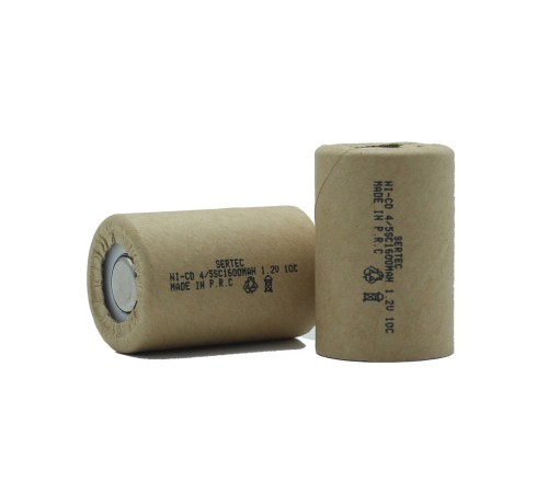 Sertec 1.2V Ni-Cd  4/5 SC 1500 Mah Kağıt Şarjlı Pil 10C (Başsız/Flat Head)