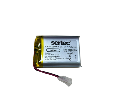 Sertec 103040 3.7V 1200mAh Li-Polymer Pil (Devreli/1.5A)