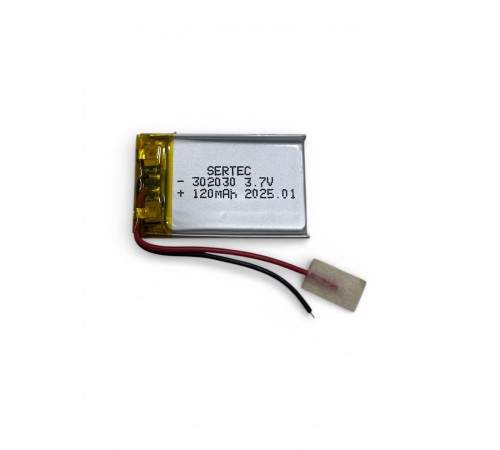 Sertec 302030 3.7V 120 MAh Li-Polymer Pil (Devreli/1.5A)