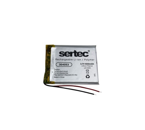 Sertec 304053 3.7V 600 MAh Li-Polymer Pil (Devreli/1.5A)