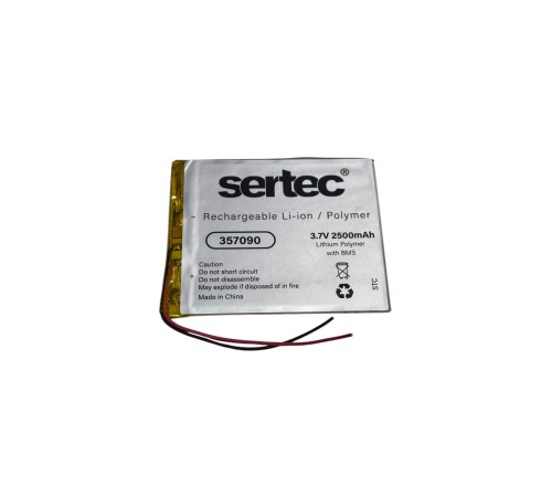Sertec 357090 3.7V 2500 MAh Li-Polymer Pil (Devreli/1.5A)
