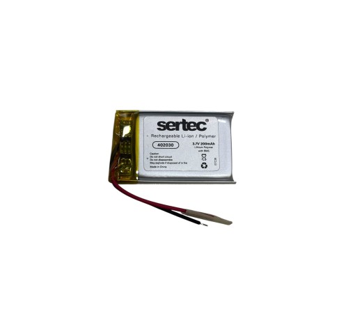 Sertec 402030 3.7V 200mAh Li-Polymer Pil (Devreli/1.5A)