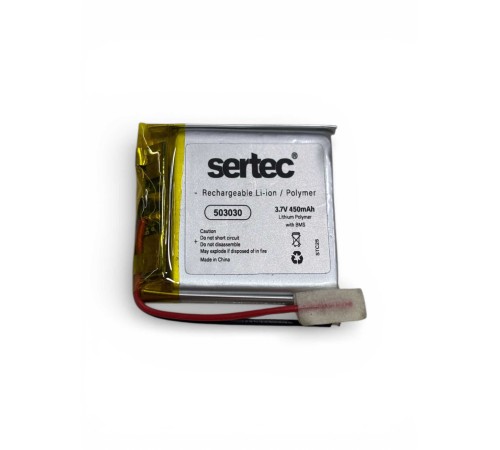Sertec 503030 3.7V 450mAh Li-Polymer Pil (Devreli/1.5A)