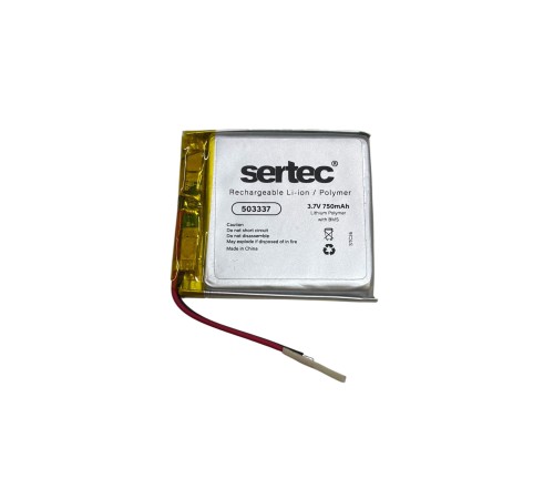Sertec 503337 3.7V 750 mAh Li-Polymer Pil (Devreli/1.5A)