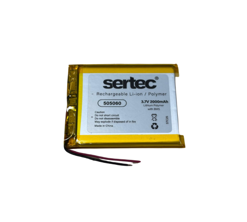 Sertec 505060 3.7V 2000 mAh Li-Polymer Pil (Devreli/1.5A)