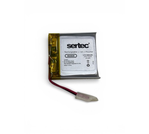 Sertec 602626 3.7V 400mAh Li-Polymer Pil (Devreli/1.5A)