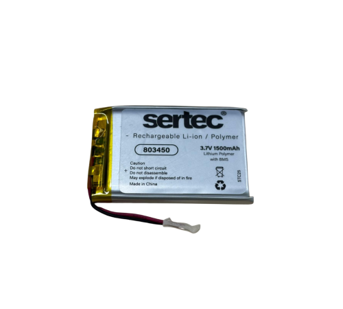 Sertec 803450 3.7V 1500mAh Li-Polymer Pil (Devreli/1.5A)