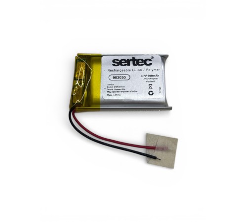 Sertec 902030 3.7V 500 mAh Li-Polymer Pil (Devreli/1.5A)
