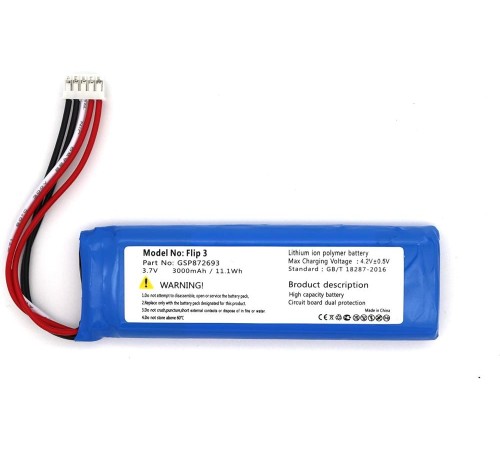 Sertec JBL Flip 3 uyumlu 3.7v 3000 mah Soketli Batarya